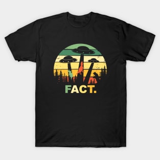 Dinosaur UFO Abduction Vintage T-Shirt